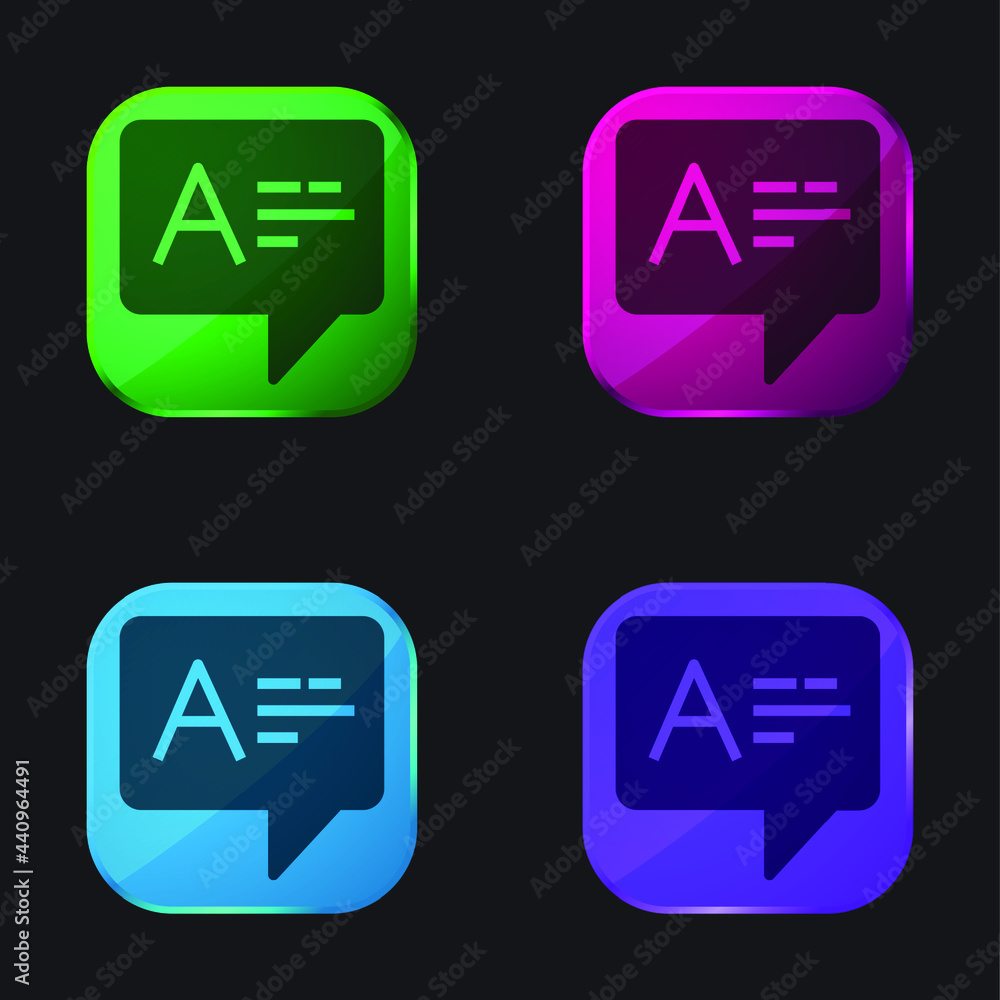 Answer four color glass button icon Answer four color glass button icon