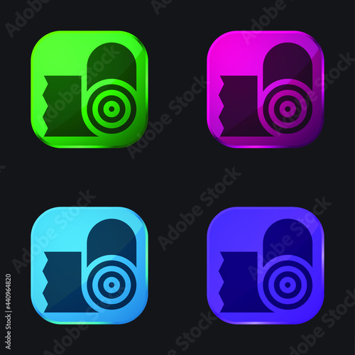 Bandage four color glass button icon