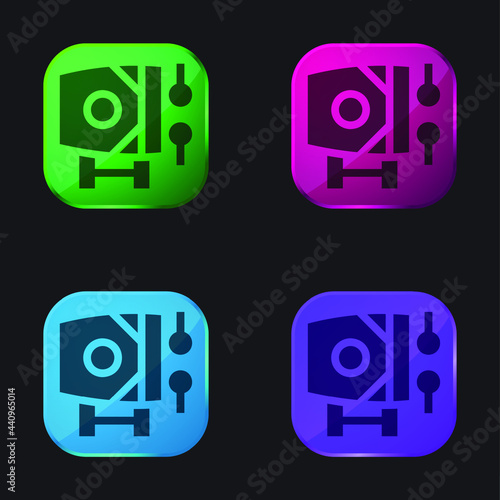 Bedug four color glass button icon