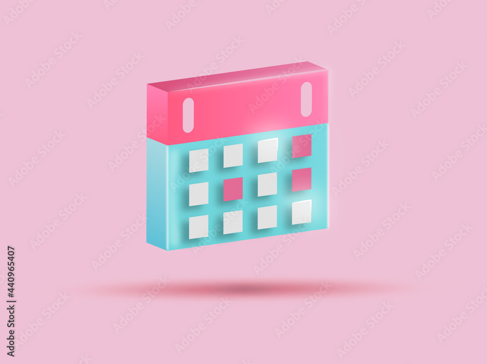 3D illustration of calendar isometric icon 3D illustration of calendar isometric icon