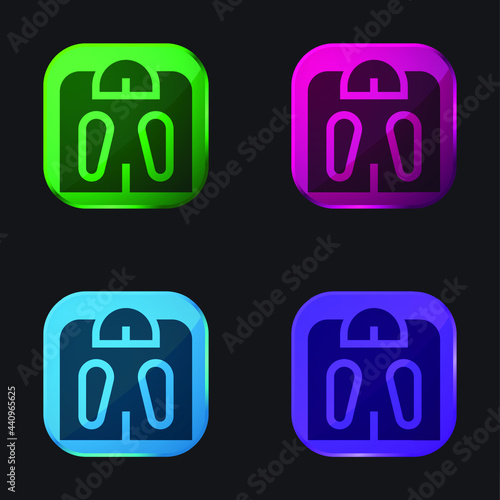 Bathroom Scale four color glass button icon