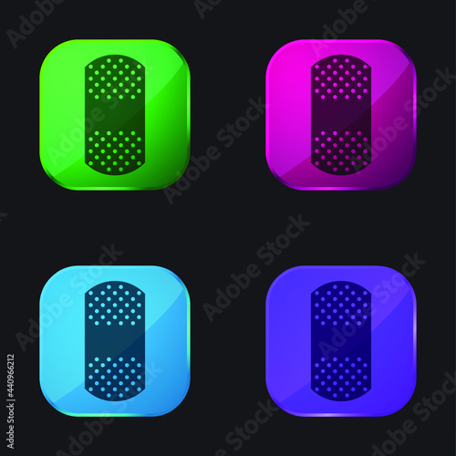 Band Aid four color glass button icon