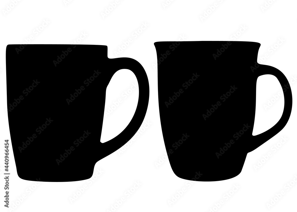 Large tea mugs included. Vector image. Large tea mugs included. Vector image.