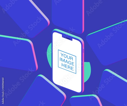 smartphone 3d render mockup digital concept