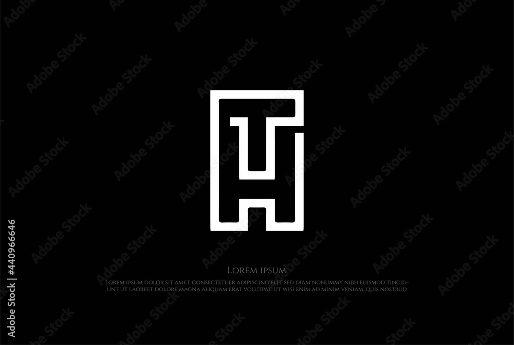 Obraz premium Initial Letter TH HT Monogram Line Outline Logo Design Vector