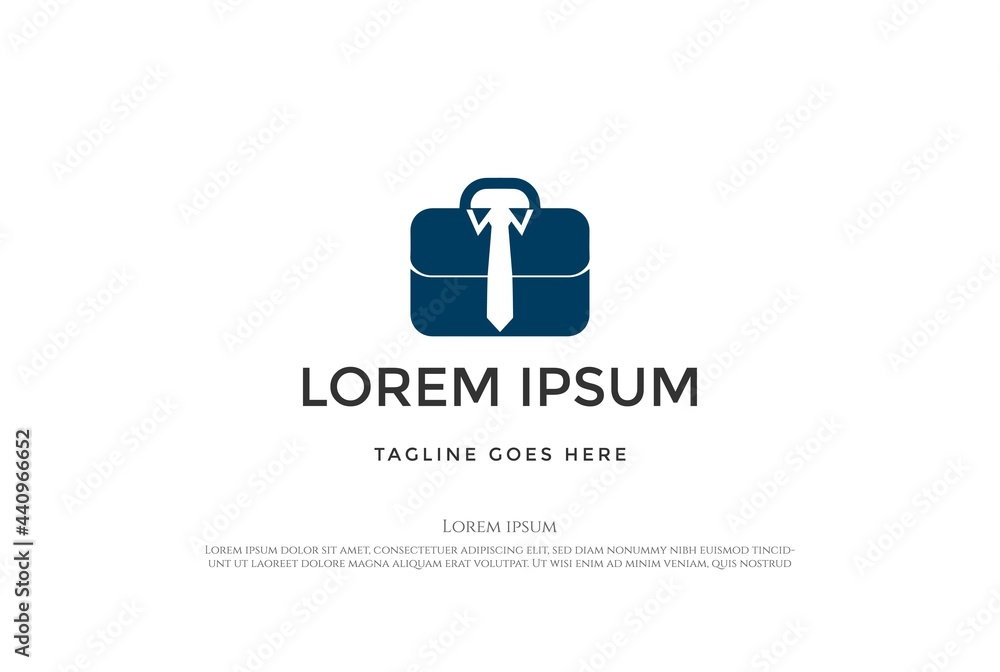 Business Bag with Tie for Fashion Logo Design Vector Business Bag with Tie for Fashion Logo Design Vector