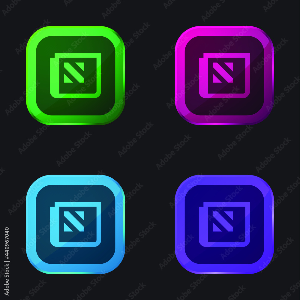 Apple four color glass button icon Apple four color glass button icon