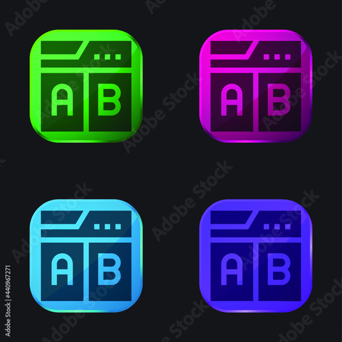 Ab Testing four color glass button icon