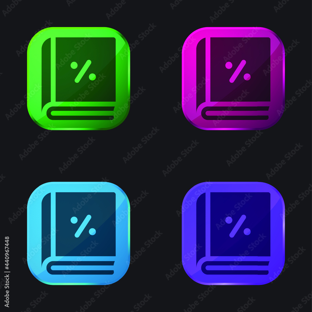 Account four color glass button icon Account four color glass button icon