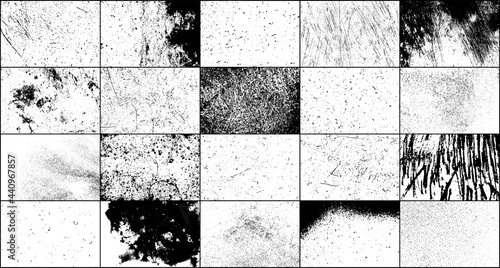 Vector Set Grunge Design Elements. Black And White Noise. Overlay Grainy Texture. Illustration, Eps 10.