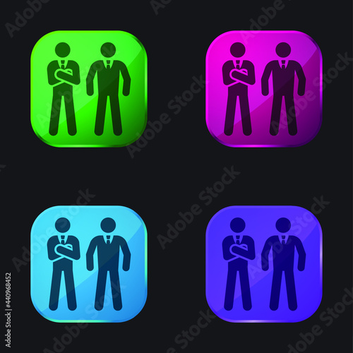 Bodyguard four color glass button icon