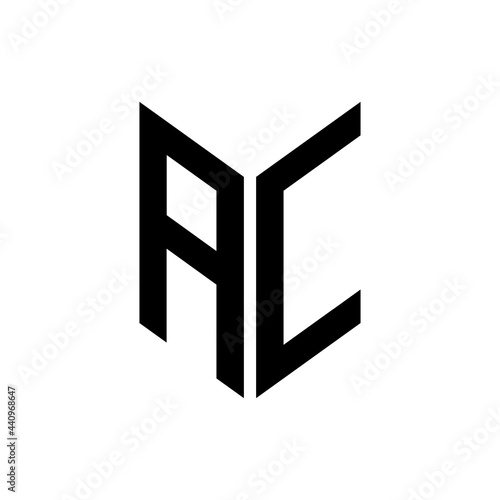 initial letters monogram logo black AC