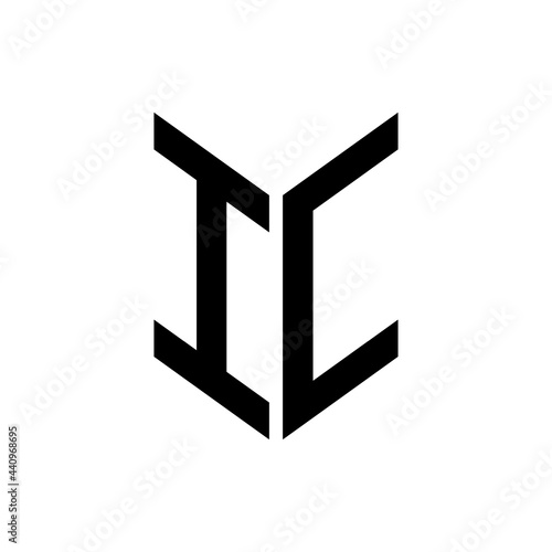 initial letters monogram logo black IC