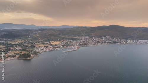 aerial Views from a small sea town urla izmir. High quality photo