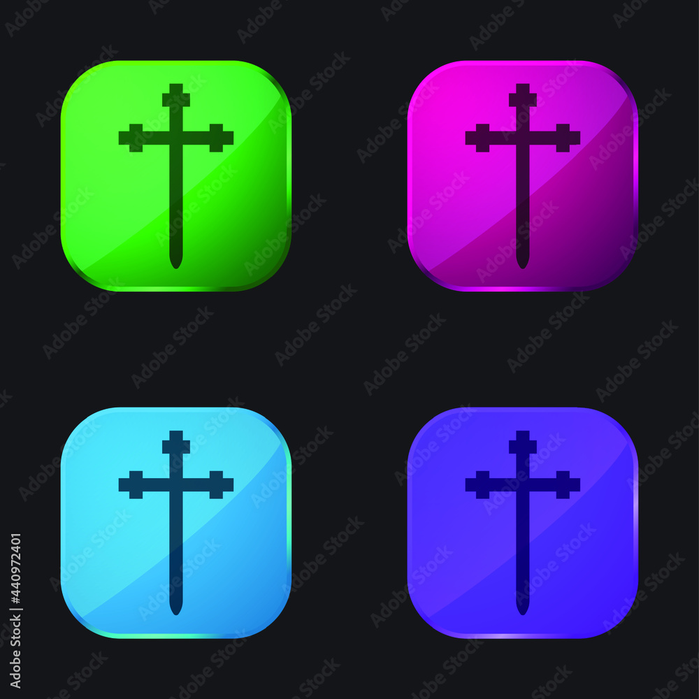 Aaronic Order Church four color glass button icon