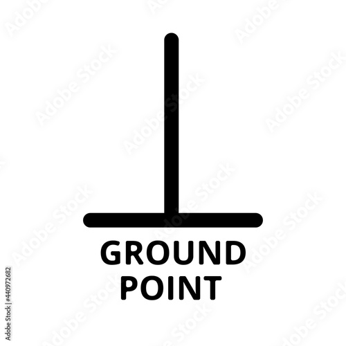 Ground icon, sign. Electrical symbol isolated on white background. ESD, EPA. Common ground point. Electrostatic protected area. Vector Illustration. EPS10.