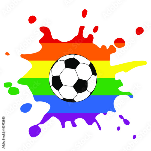 fußball auf lgbt farben