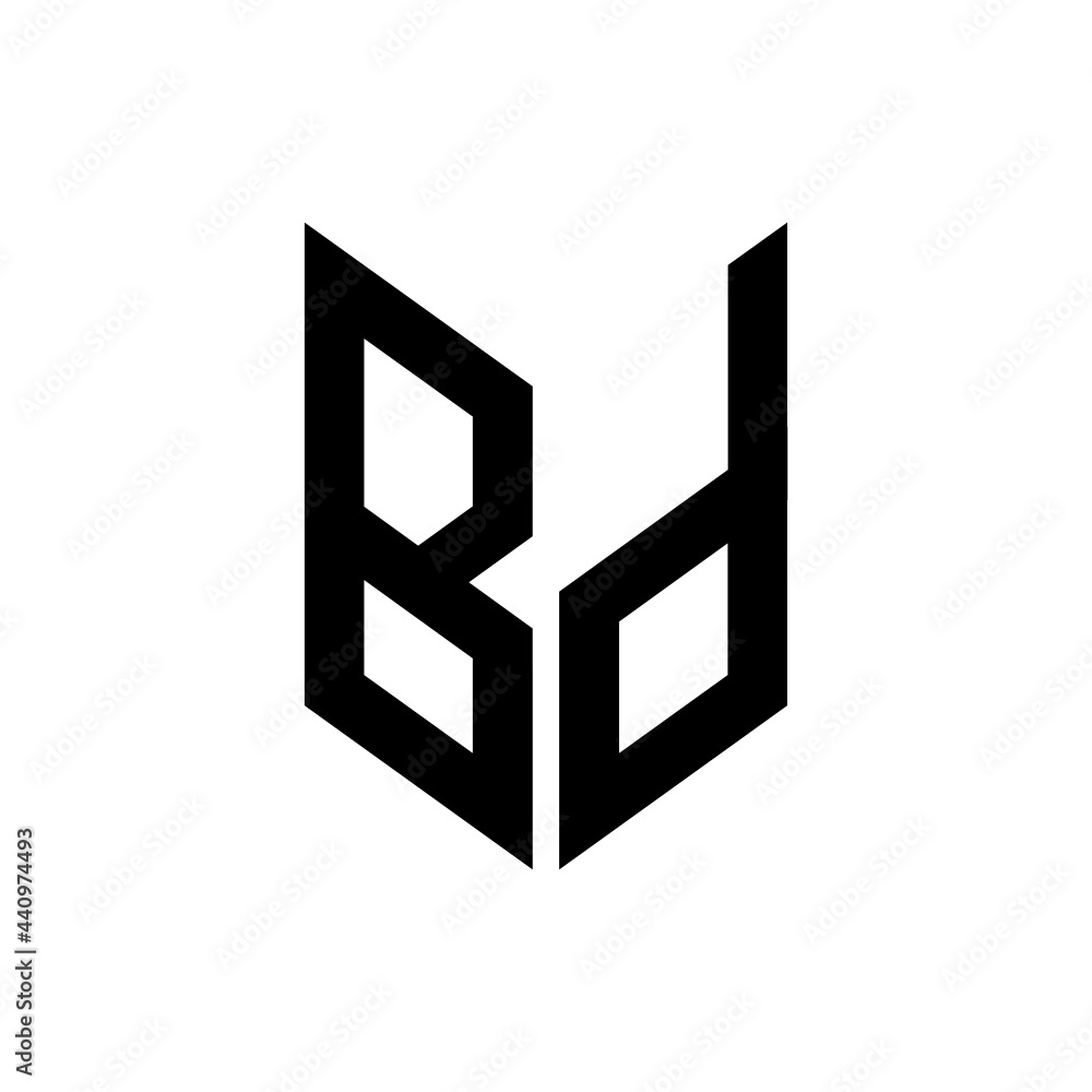 initial letters monogram logo black BD initial letters monogram logo black BD