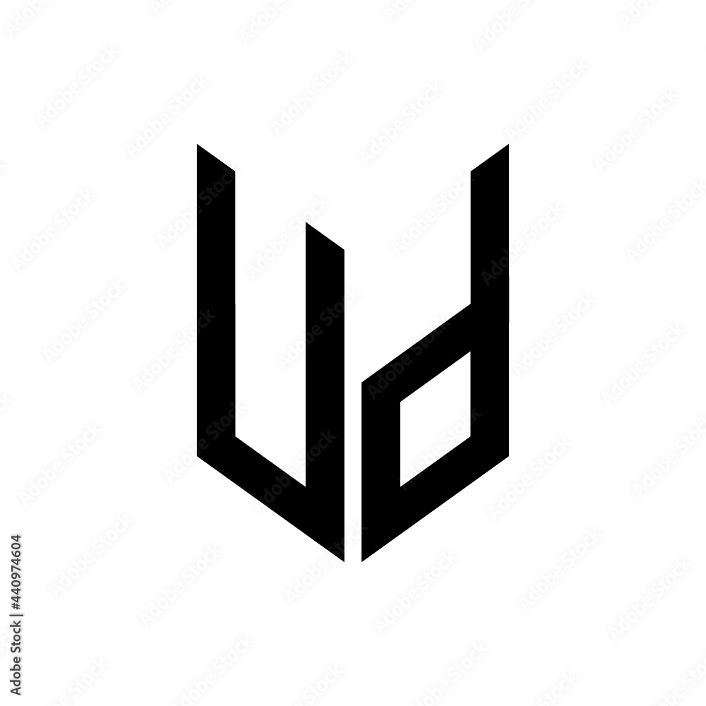 initial letters monogram logo black UD initial letters monogram logo black UD