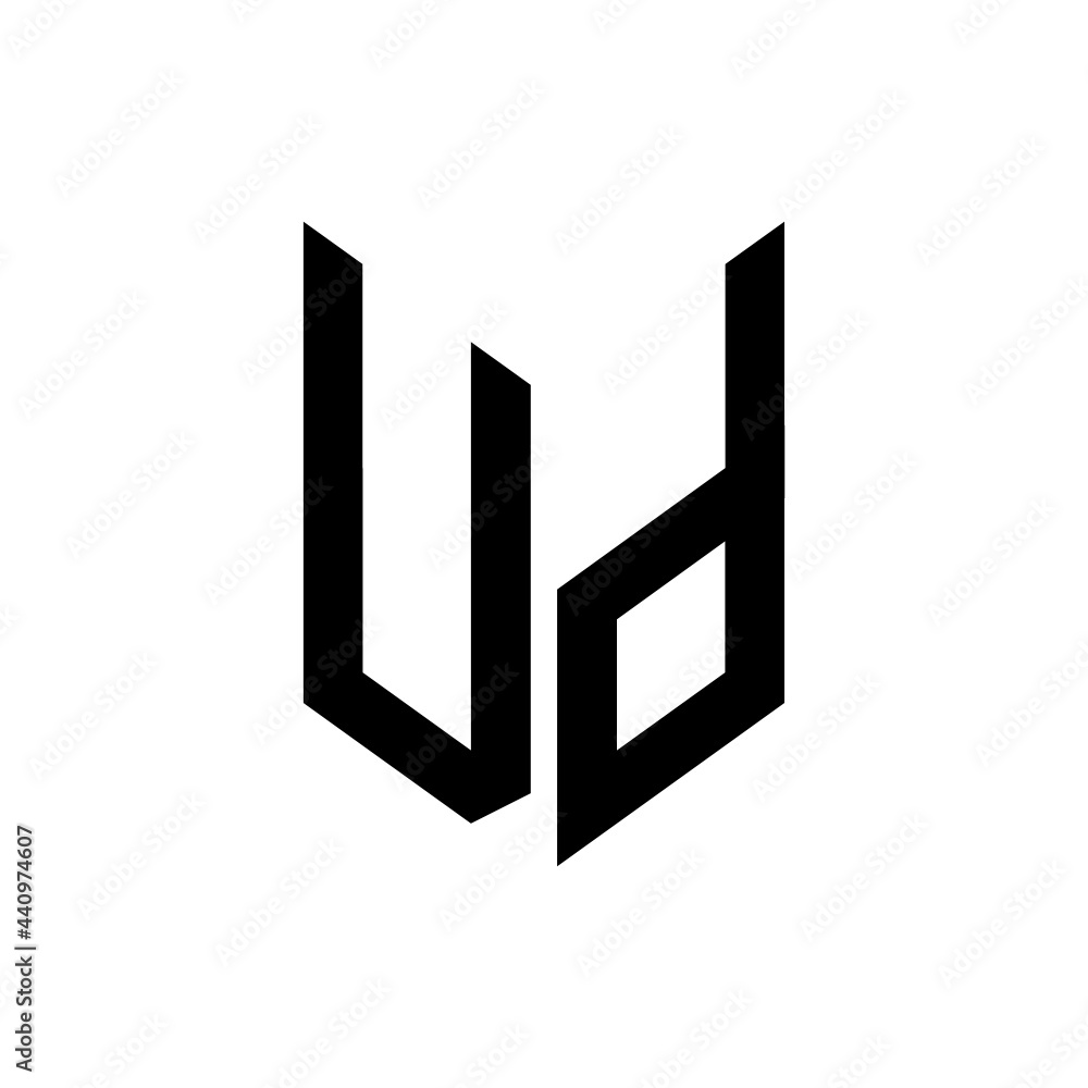 initial letters monogram logo black VD initial letters monogram logo black VD
