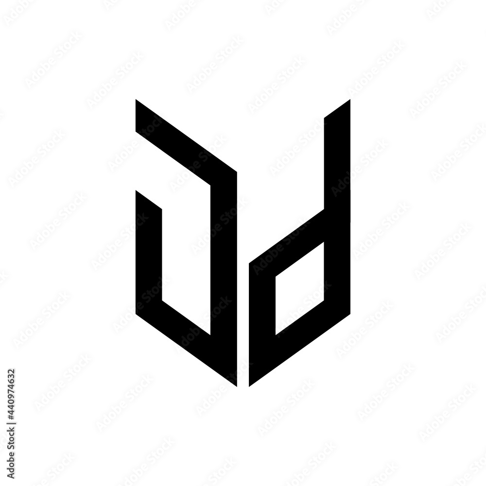 initial letters monogram logo black JD initial letters monogram logo black JD
