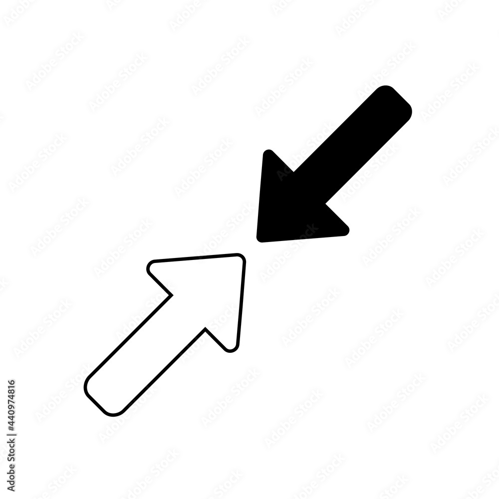 Arrow expand icon, flat design illustration Arrow expand icon, flat design illustration