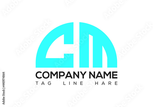 Tow Initial letters have been created with a half circle shape.