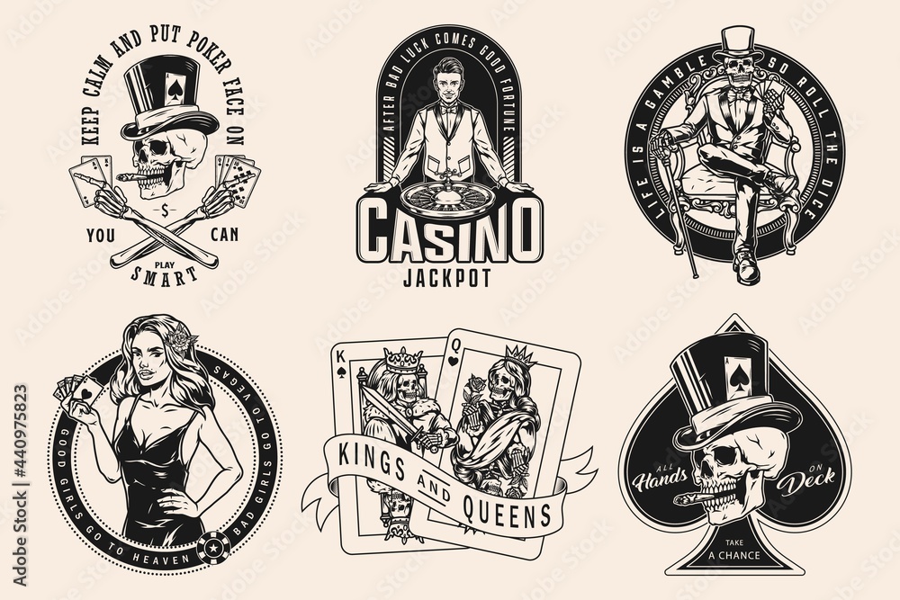 Fototapeta premium Casino vintage badges