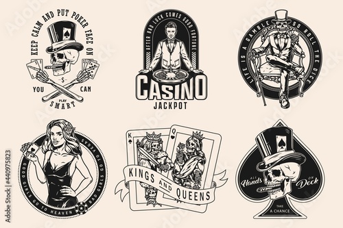 Casino vintage badges