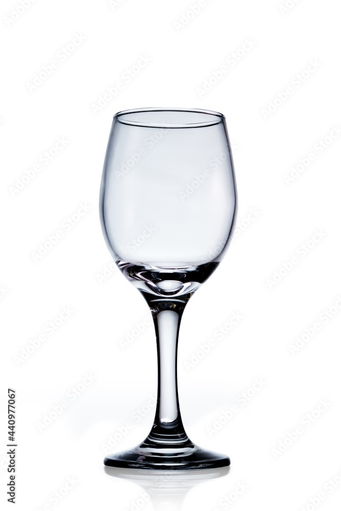 Empty wine glass isolated on white background