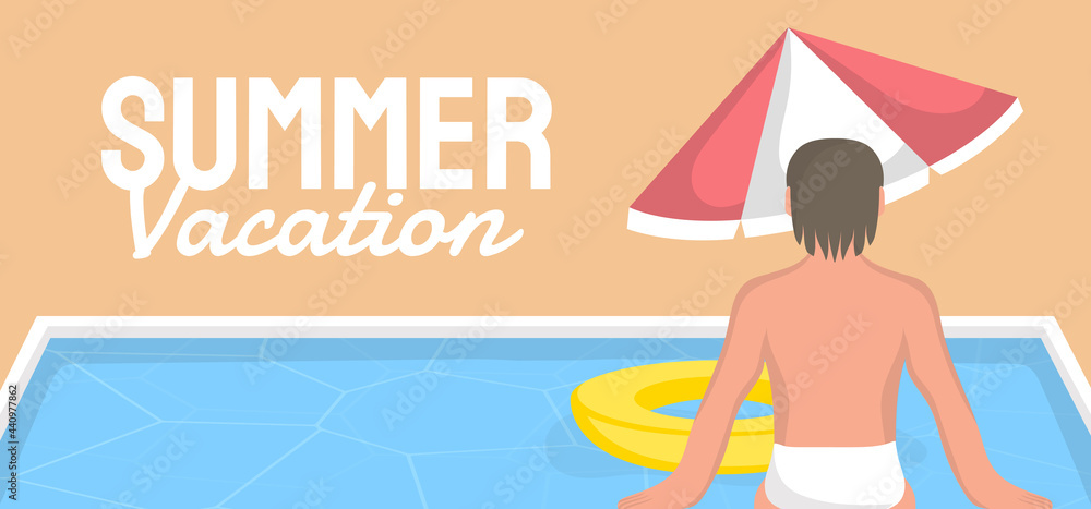 Summer banner template vector illustration for social media