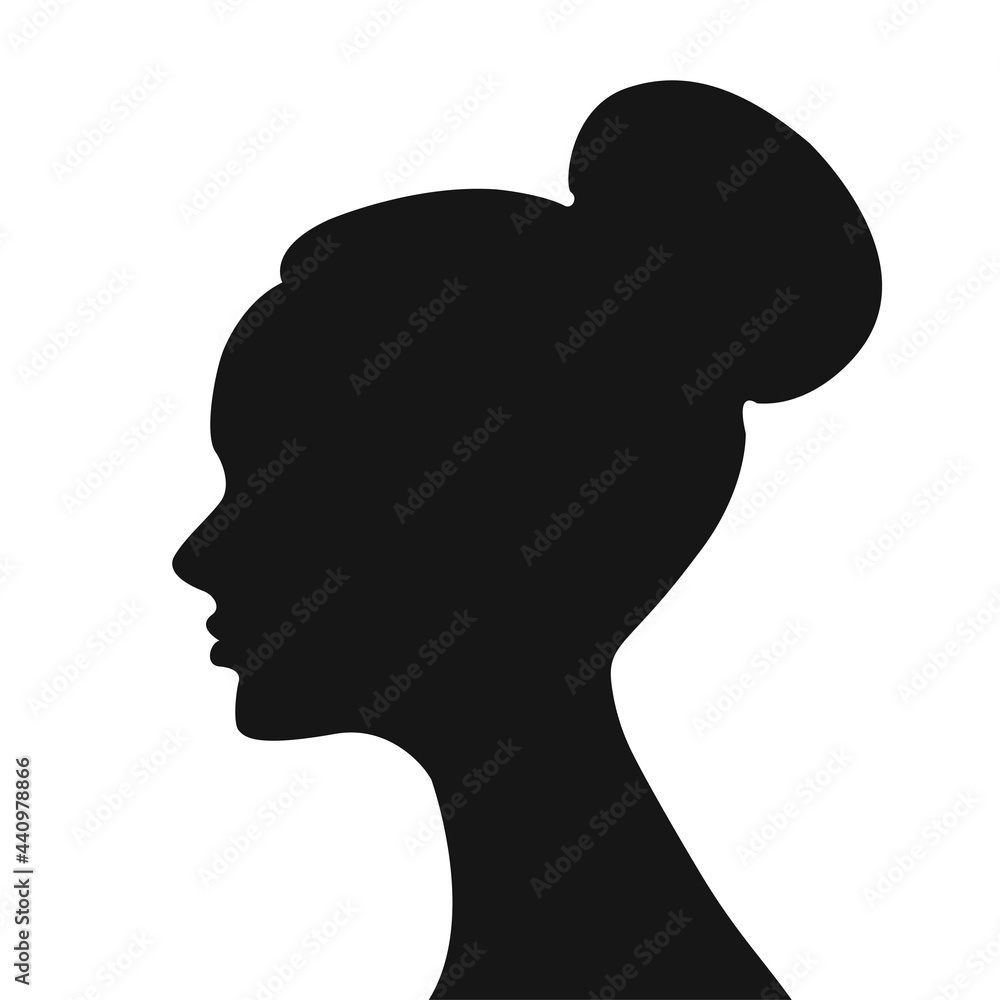 Beautiful woman silhouette isolate on white background. Fashion model.