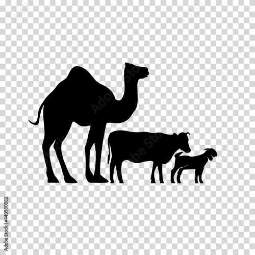 Silhouette of Animals for Eid Al Adha Sacrifice transparent 