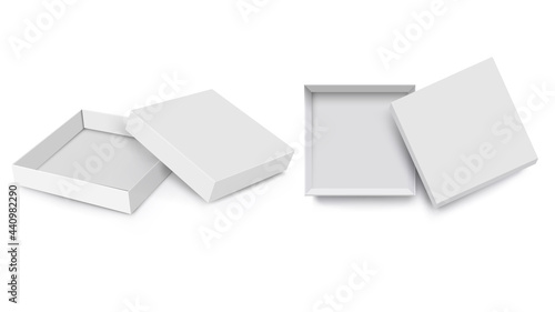 White box mock up, 3d style,vector set