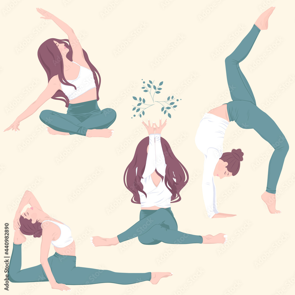 Yoga poses. Lifestyle, harmony, meditation. Yoga poses. Lifestyle, harmony, meditation.