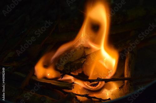 fire in the fireplace