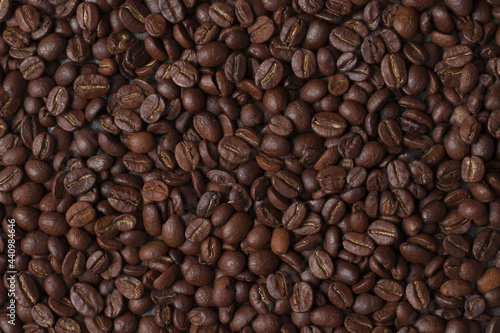 The Coffee beans saturated color picture beautiful background © Adisak