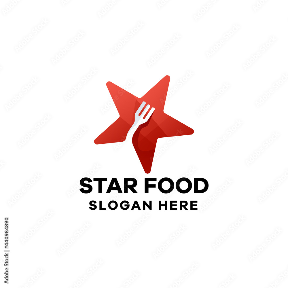 Star Food Gradient Logo Template Star Food Gradient Logo Template