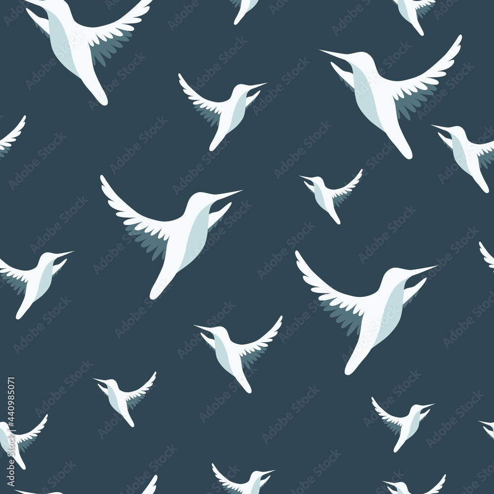 vector pattern with hummingbirds. flat image of a pattern with birds. flying hummingbird vector pattern with hummingbirds. flat image of a pattern with birds. flying hummingbird