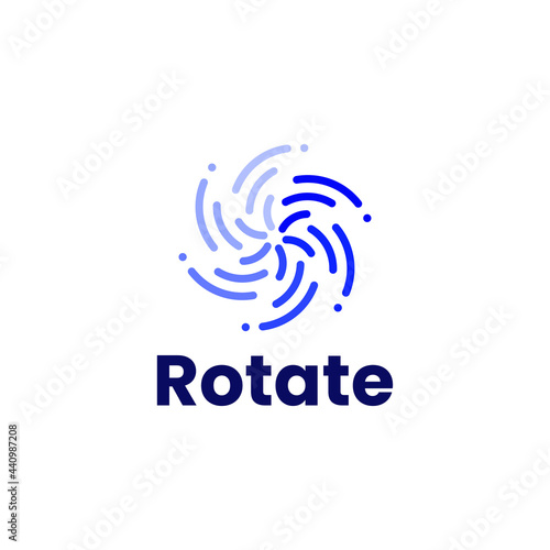 abstract line circle spin logo design