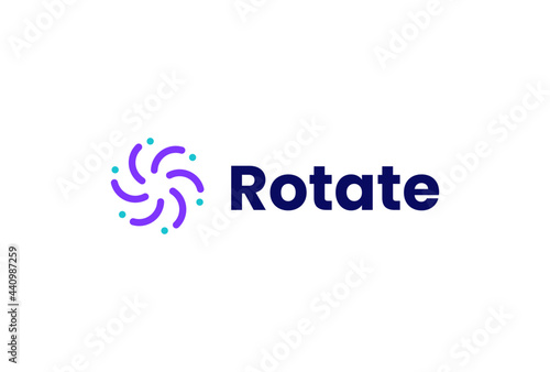 abstract line circle spin logo design