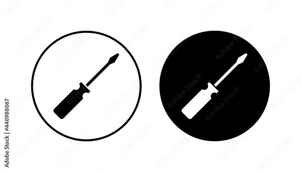 Screwdriver icon set. tools icon vector Screwdriver icon set. tools icon vector