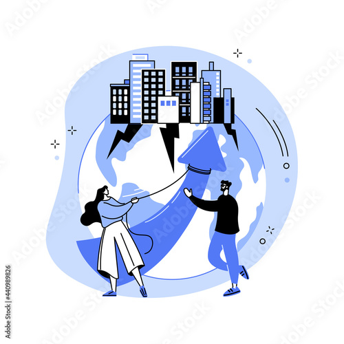 Overpopulation abstract concept vector illustration.