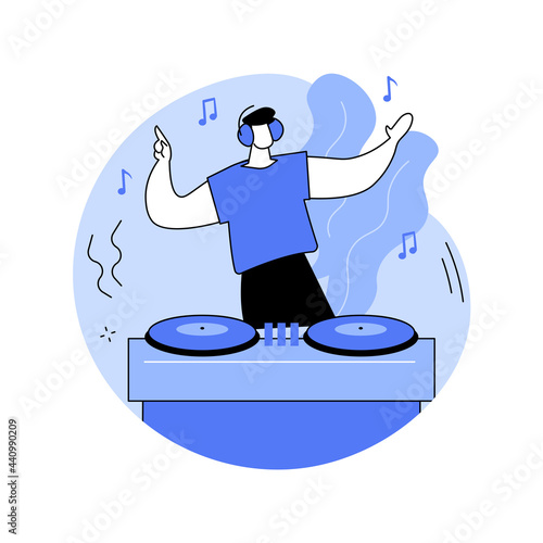 Electronic music abstract concept vector illustration.