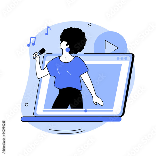 Music video abstract concept vector illustration.