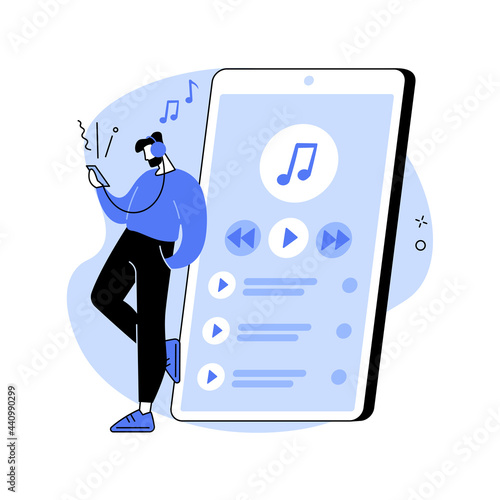 Music playback abstract concept vector illustration.