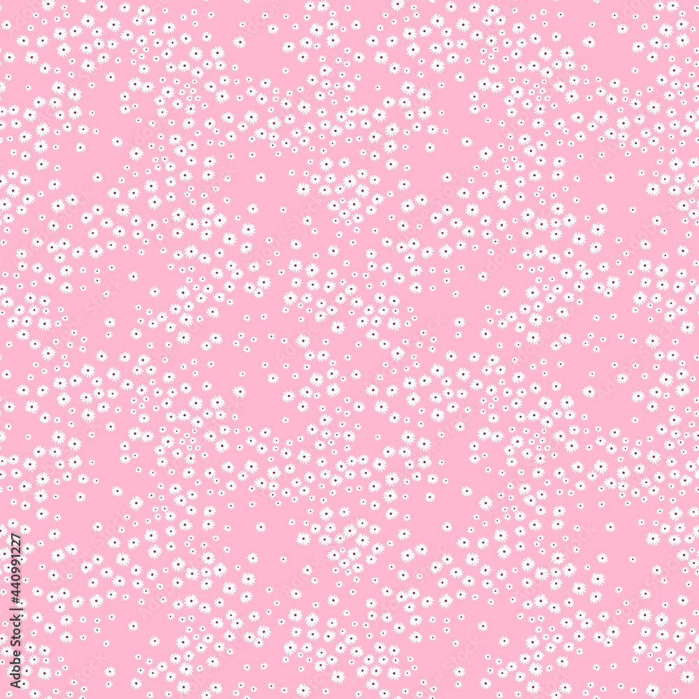 Cute floral pattern. Seamless vector pattern. Gentle template for fashion prints. Small white flowers for print. Pink background. Stock vector. Cute floral pattern. Seamless vector pattern. Gentle template for fashion prints. Small white flowers for print. Pink background. Stock vector.