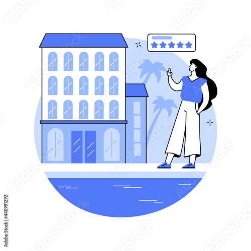 Lifestyle hotel abstract concept vector illustration.