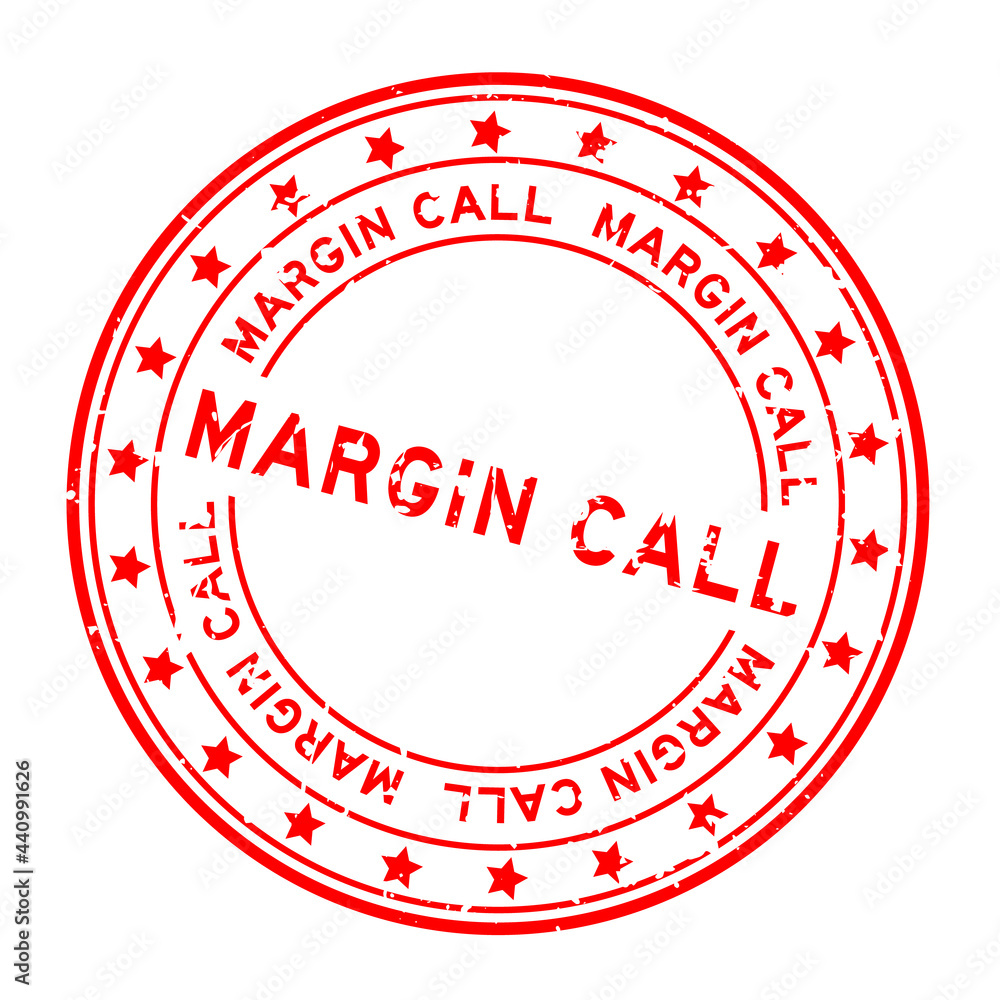 Grunge red margin call word with star icon round rubber seal stamp on white background Grunge red margin call word with star icon round rubber seal stamp on white background