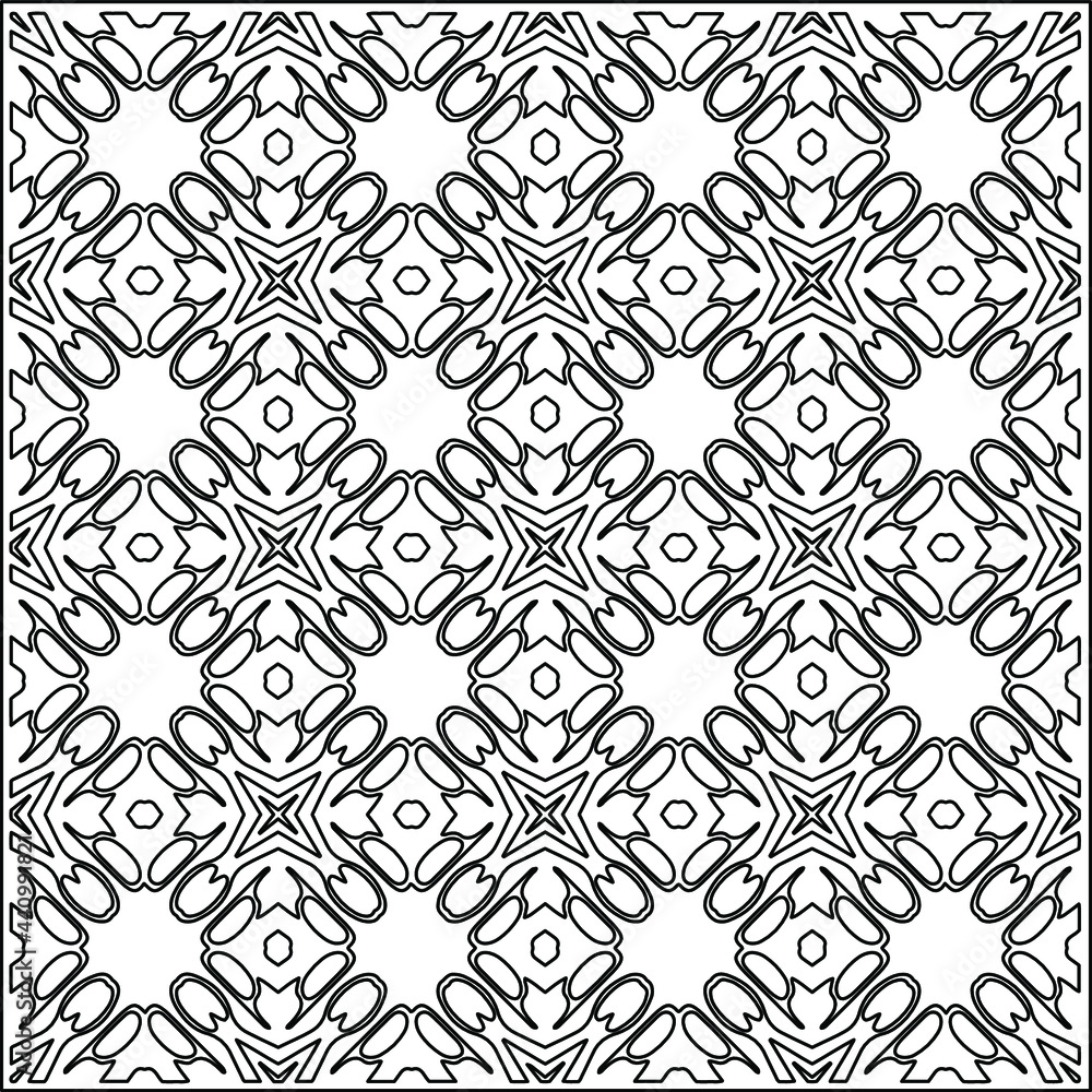 Fototapeta premium Vector geometric pattern. Repeating elements stylish background abstract ornament for wallpapers and backgrounds. Black and white colors.